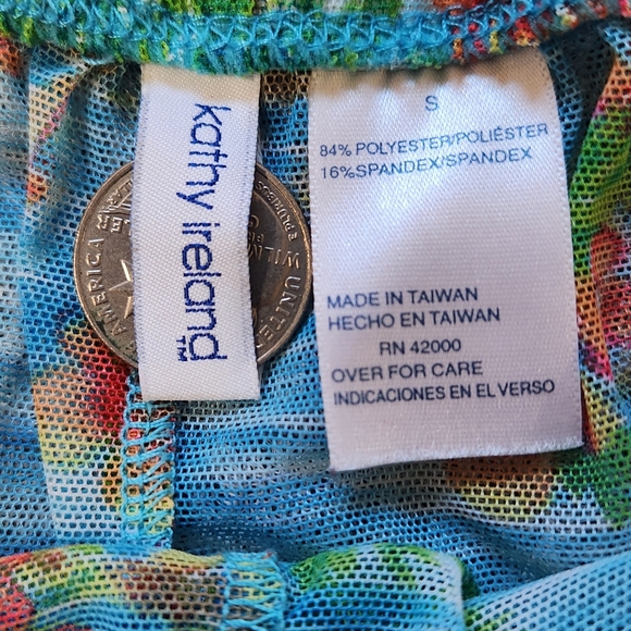 Kathy Ireland Swim Cover Up Shorts Palm Tree Beach Pattern Small - Picture 6 of 7